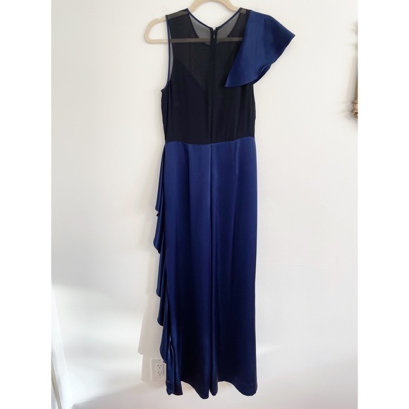 Diane Von Furstenberg DVF Silk Jumpsuit mesh cut out ruffle sexy going out sz 2 - Picture 3 of 15